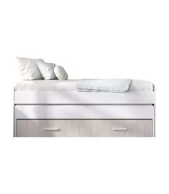 Cama compacta Soria acabado blanco/alistonado, 70cm(alto) 200cm(ancho) 97cm(largo)