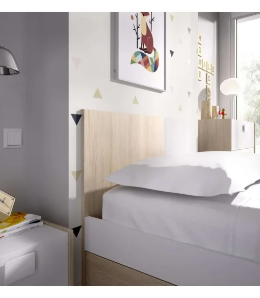 Cama con dos cajones Santisteban 90 cm para dormitorio juvenil 79 cm(alto)97 cm(ancho)196 cm(largo)