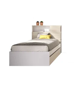 Cama juvenil con arrastre Tamesis para colchón de 90cm natural/blanco, 95cm(alto) 97.5cm(ancho) 218cm(largo)
