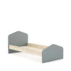 Cama juvenil Estela acabado verde kaki/cera blanca, 90cm(alto) 100cm(ancho) 195.4cm(fondo)