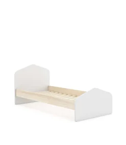 Cama juvenil Estela acabado blanco/cera blanca, 90cm(alto) 100cm(ancho) 195.4cm(fondo)