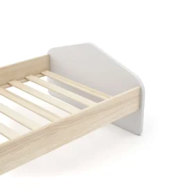 Cama juvenil Estela acabado blanco/cera blanca, 90cm(alto) 100cm(ancho) 195.4cm(fondo)