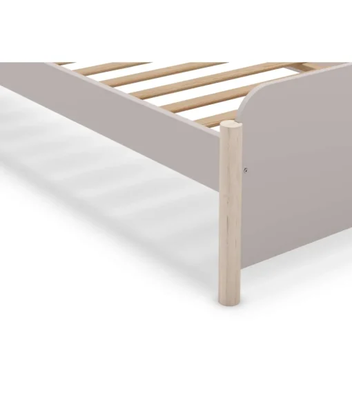 Cama juvenil modelo Emma acabado crema/cera blanca, 70cm(alto) 107cm(ancho) 199cm(fondo)
