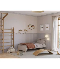 Cama juvenil modelo Noelia acabado crema/cera blanca, 45/90cm(alto) 106.5cm(ancho) 195.4cm(fondo)