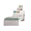 Cama juvenil Tamesis para colchón de 90cm en blanco, 95cm(alto) 97.5cm(ancho) 218cm(largo)