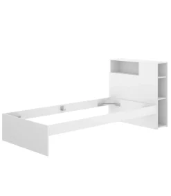 Cama juvenil Tamesis para colchón de 90cm en blanco, 95cm(alto) 97.5cm(ancho) 218cm(largo)