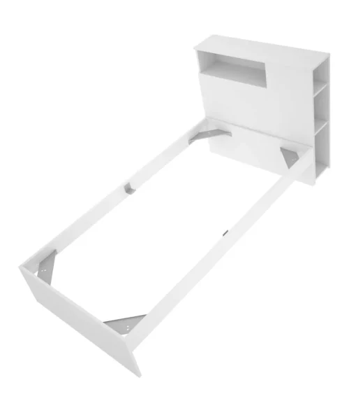 Cama juvenil Tamesis para colchón de 90cm en blanco, 95cm(alto) 97.5cm(ancho) 218cm(largo)