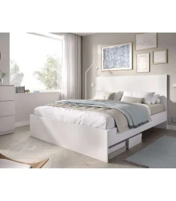Cama matrimonio Laura acabado blanco, 100cm(alto) 146cm(ancho) 195.5cm(largo)