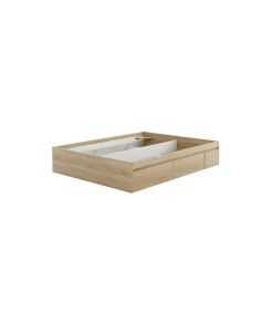 Cama matrimonio Modelo Beli con 4 cajones acabado roble canadian. Para colchón 150x190 cm.