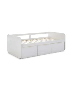 Cama nido 90 con 3 cajones modelo Adina acabado blanco Largo: 195.5 cm Ancho: 105 cm Alto: 70 cm