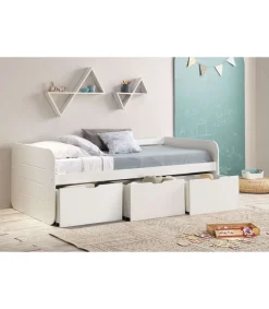 Cama nido 90 con 3 cajones modelo Adina acabado blanco Largo: 195.5 cm Ancho: 105 cm Alto: 70 cm