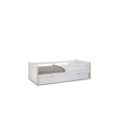 Cama nido juvenil Tiana con somier acabado blanco/natural 62 cm(alto) 200 cm(ancho) 98.5 cm(fondo)