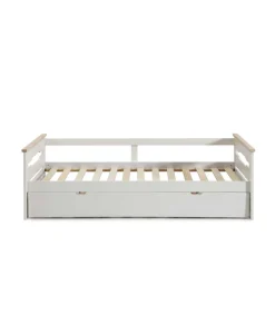 Cama nido para colchones 90 Eva acabado blanco/natural Largo: 199 cm Ancho: 105 cm Alto: 62 cm