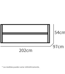 Cama nido Tibet acabado blanco, 54 cm(alto)202 cm(largo)97 cm(ancho)