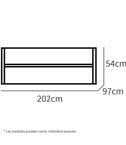 Cama nido Tibet acabado blanco, 54 cm(alto)202 cm(largo)97 cm(ancho)