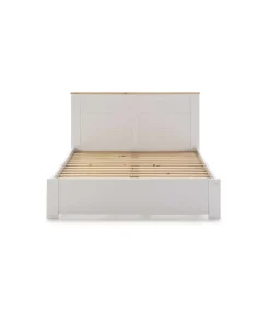 Cama para dormitorio matrimonio Anika acabado blanco. Para colchón 160x200 cm.