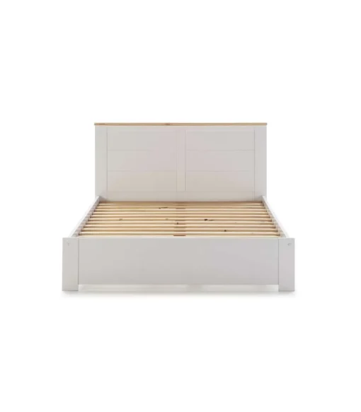 Cama para dormitorio matrimonio Anika acabado blanco. Para colchón 160x200 cm.