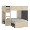 Cama tren Baeza montaje reversible en natural-grafito 150 cm(alto)255 cm(ancho)110 cm(largo)