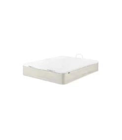 Canape abatible Global de Sonpura madera acabado blanco artico tapa tapizada de 150x190..