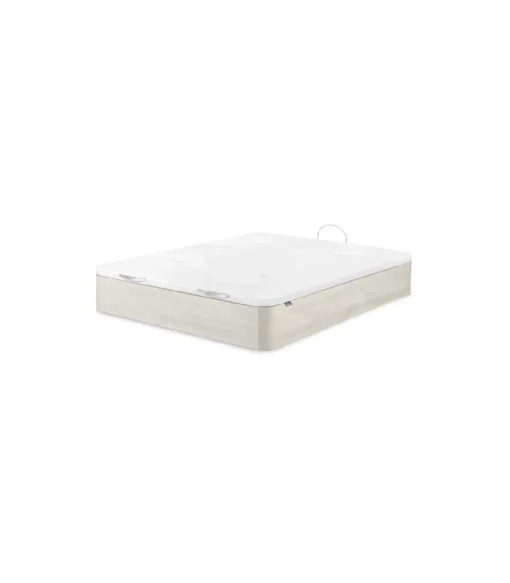 Canape abatible Global de Sonpura madera acabado blanco artico tapa tapizada de 150x190..