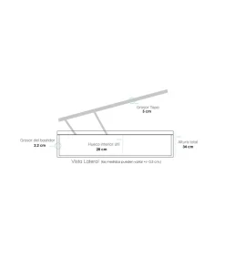 Canape abatible Global de Sonpura madera acabado blanco artico tapa tapizada de 150x190..