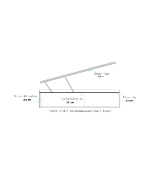 Canape abatible Global de Sonpura madera acabado blanco artico tapa tapizada de 150x190..