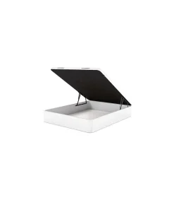 Canape abatible Line de Sonpura madera acabado blanco tapa tapizada de 80x190cm..