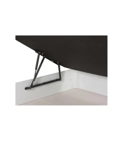 Canape abatible Line de Sonpura madera acabado blanco tapa tapizada de 80x190cm..