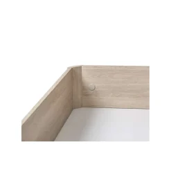 Canape abatible Line de Sonpura madera acabado roble cambrian tapa tapizada de 135x200.