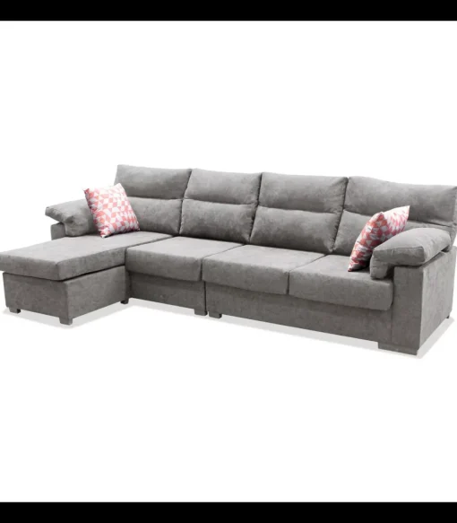 Chaiselongue reversible Esperanza tapizado gris, 275cm(ancho) 143cm(fondo) 89cm(altura).