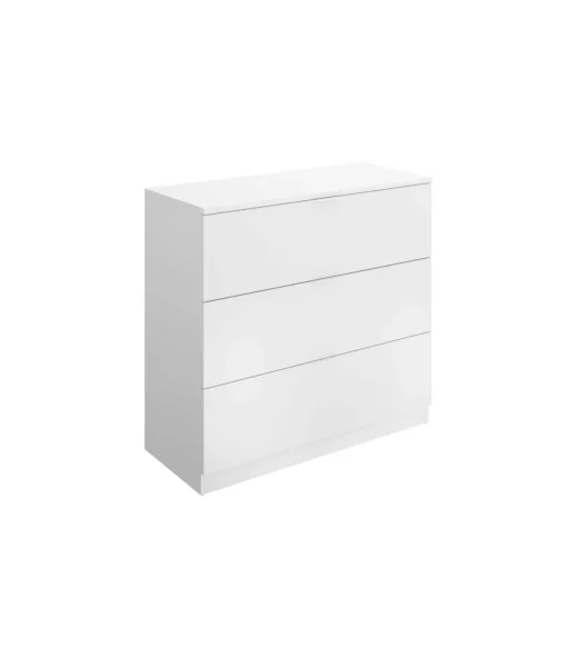 Cómoda 3 cajones acabado blanco, 82.5cm(alto) 82cm(ancho) 39cm(largo)