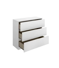 Cómoda 3 cajones acabado blanco, 82.5cm(alto) 82cm(ancho) 39cm(largo)