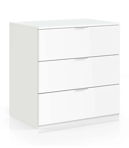 Cómoda 3 cajones Hierro en acabado blanco 80 cm(alto)77 cm(ancho)38 cm(largo)