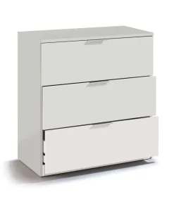 Cómoda 3 cajones Hierro en acabado blanco 80 cm(alto)77 cm(ancho)38 cm(largo)