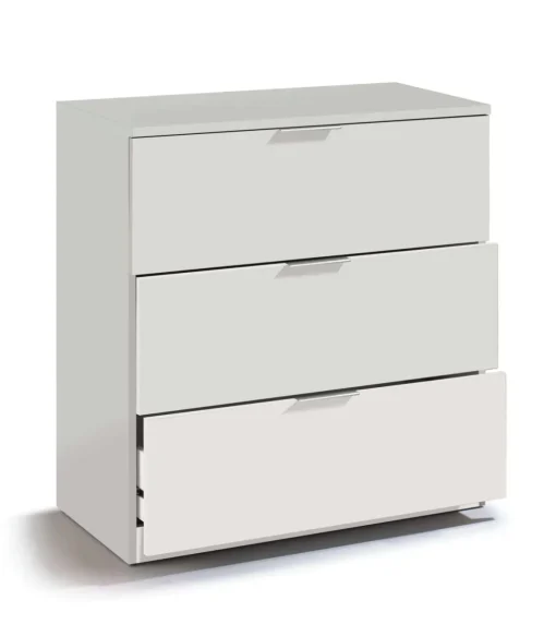 Cómoda 3 cajones Hierro en acabado blanco 80 cm(alto)77 cm(ancho)38 cm(largo)