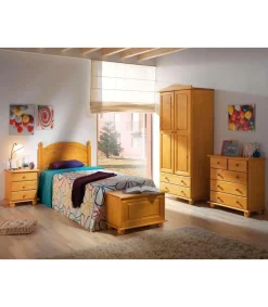 Cómoda de 5 cajones Altea en acabado madera maciza de pino color miel 75 cm(alto)78 cm(ancho)39 cm(largo)