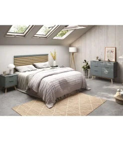 Cómoda para dormitorio modelo Nicolás 4 + 3 cajones acabado verde kaki/cera blanca, 120cm(ancho) 83cm(alto) 40cm (fondo).