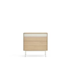 Cómoda para dormitorio modelo Yoko 4 cajones acabado roble/crema, 45cm(ancho) 86cm(alto) 90cm (largo)