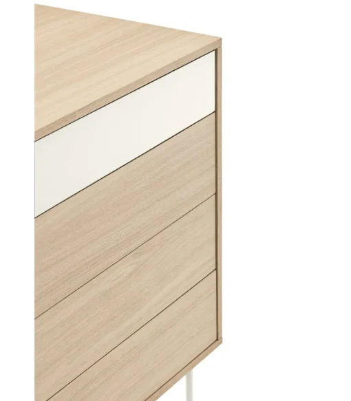 Cómoda para dormitorio modelo Yoko 4 cajones acabado roble/crema, 45cm(ancho) 86cm(alto) 90cm (largo)