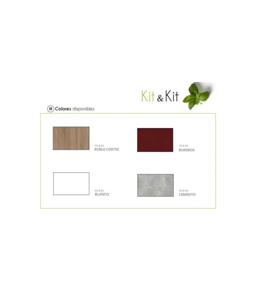 Cocina completa con encimera y con zocalo de 180 cm(ancho) color roble-blanco KIT-KIT