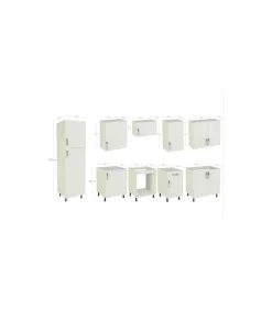 Cocina completa con zocalo y encimera 3 metros(ancho) color roble cortez, KIT-KIT