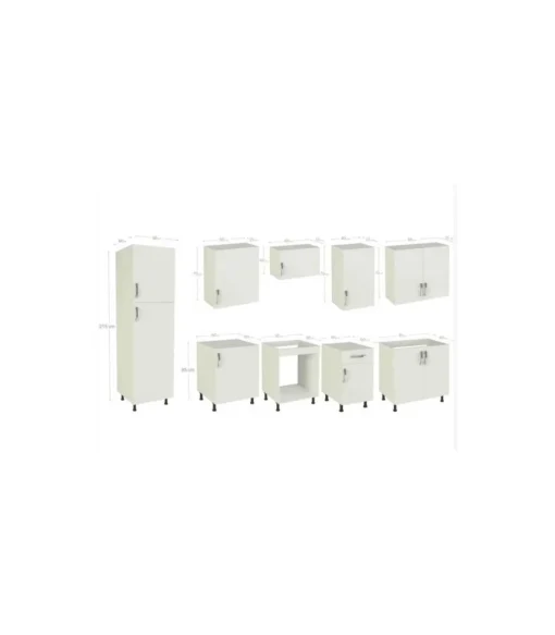 Cocina completa con zocalo y encimera 3 metros(ancho) color roble cortez, KIT-KIT