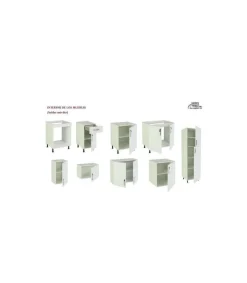 Cocina completa con zocalo y encimera 3 metros(ancho) color roble cortez, KIT-KIT