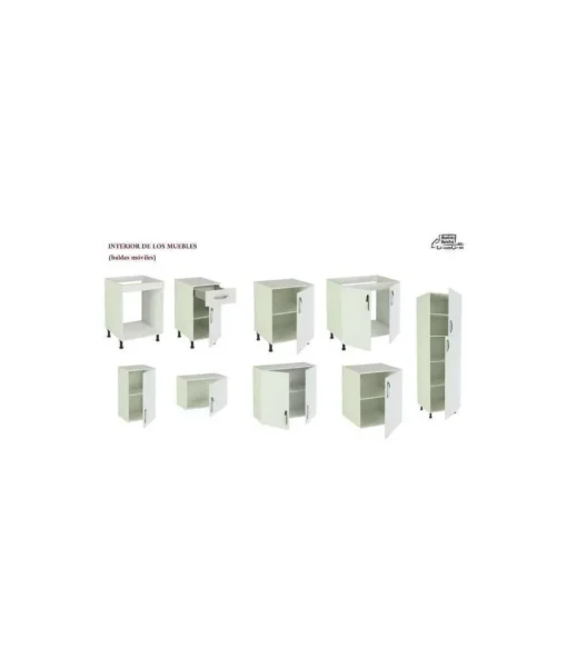 Cocina completa con zocalo y encimera 3 metros(ancho) color roble cortez, KIT-KIT