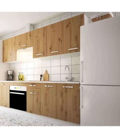 Cocina completa incluye zocalo y encimera 240 cm(ancho) color roble albar, KIT-KIT