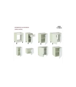 Cocina completa incluye zocalo y encimera 240 cm(ancho) color roble albar, KIT-KIT