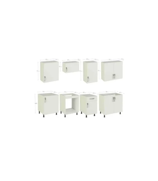 Cocina completa incluye zocalo y encimera 240 cm(ancho) color roble albar, KIT-KIT