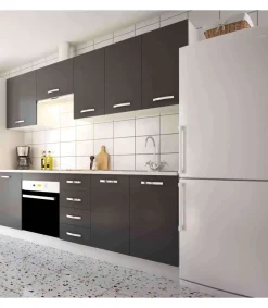 Cocina completa KIT-KIT NEW con zocalo y encimera 240 cm color gris
