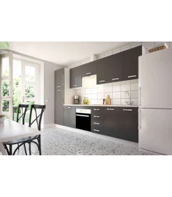 Cocina completa KIT-KIT NEW con zocalo y encimera 3 metros color gris parís
