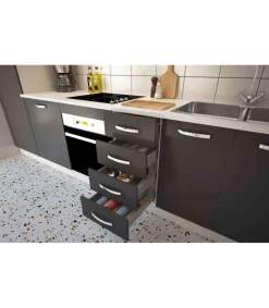 Cocina completa KIT-KIT NEW con zocalo y encimera 3 metros color gris parís